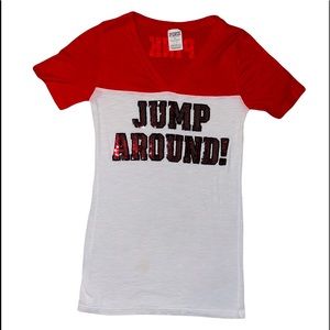 Victoria Secret Pink- Sequined Jump Around Short Sleeve Tee Shirt  Size:…